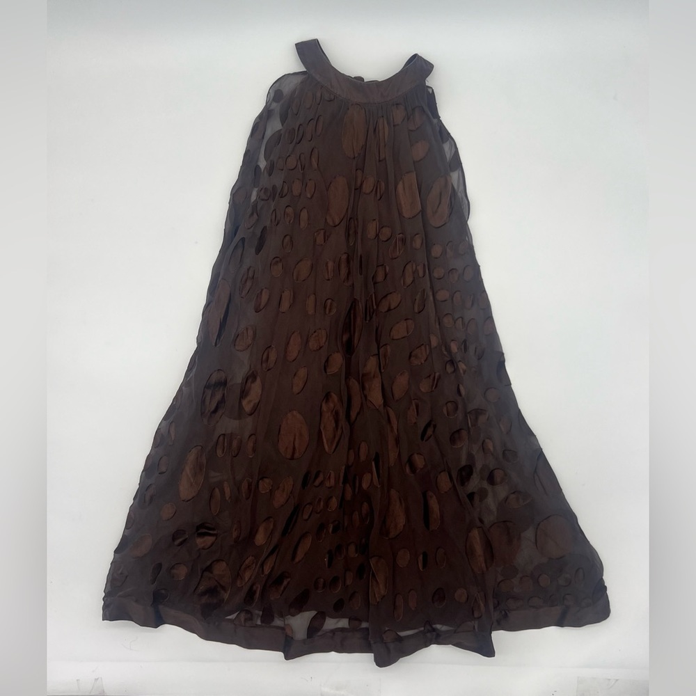 Arden B Sleeveless TieBack Brown Polka Dot Dress